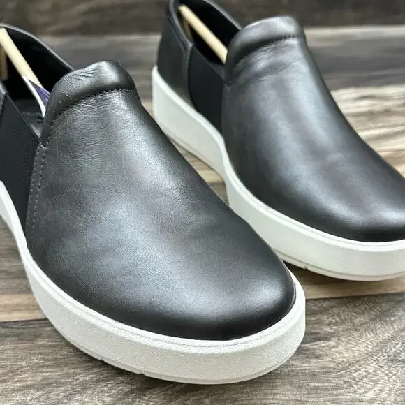 ❌SOLD❌NIB CLARKS 9 Wide Width Layton Band Slip On Leather Platform Sneakers - Picture 4 of 12